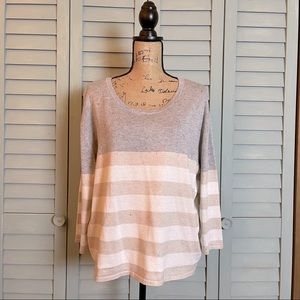 🎉Host Pick🎉 Joseph A Petite XL Grey Stripe Top